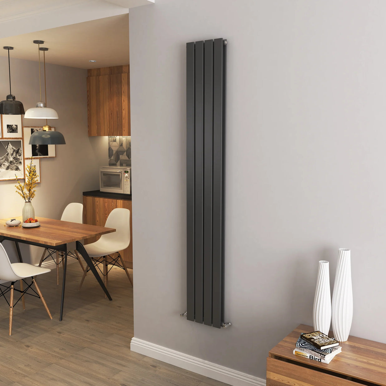 Flat Panel Vertical Central heating Radiator – Single or Double Panel | modern Designer Style | BS EN 442 Certified - Choice of Size