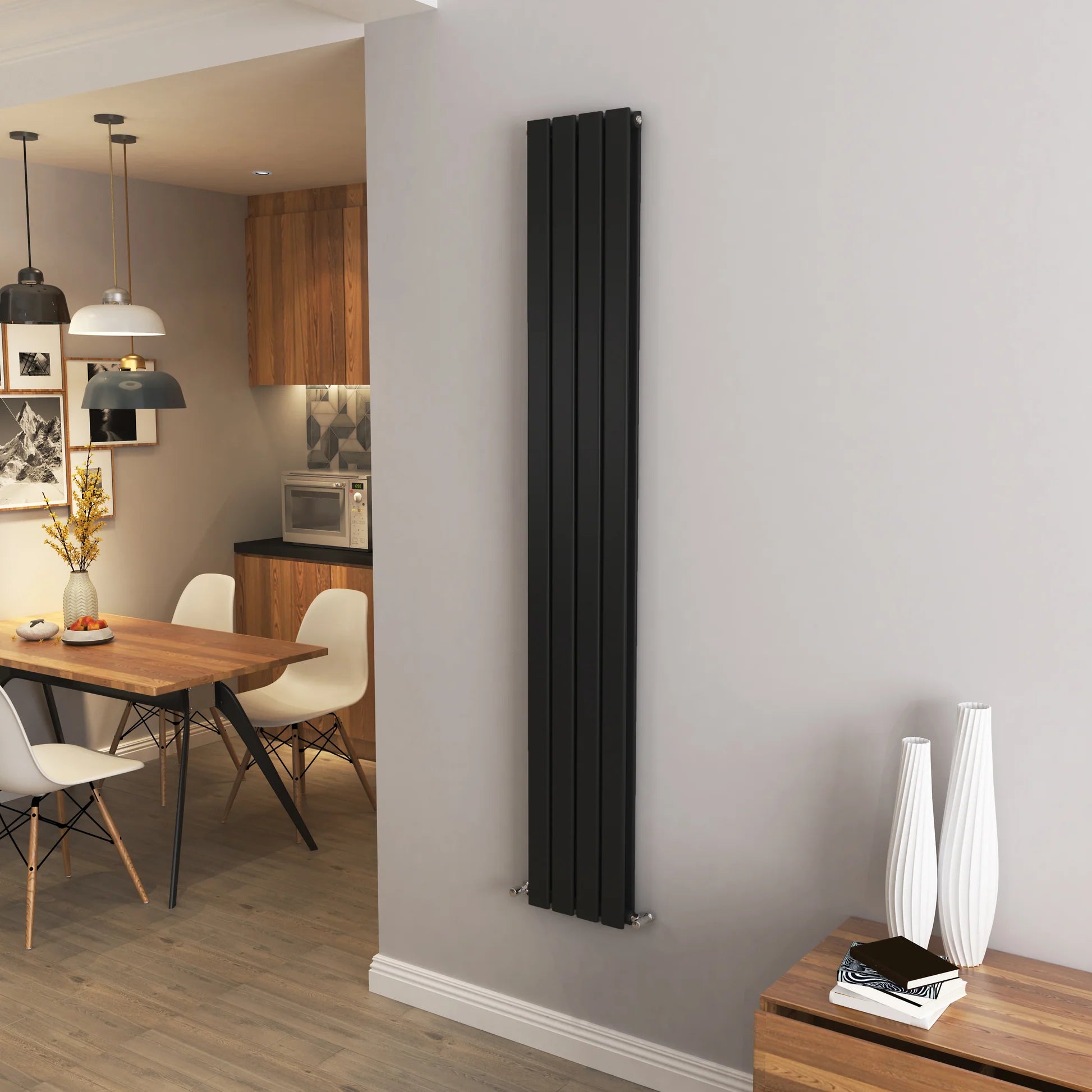 Flat Panel Vertical Central heating Radiator – Single or Double Panel | modern Designer Style | BS EN 442 Certified - Choice of Size