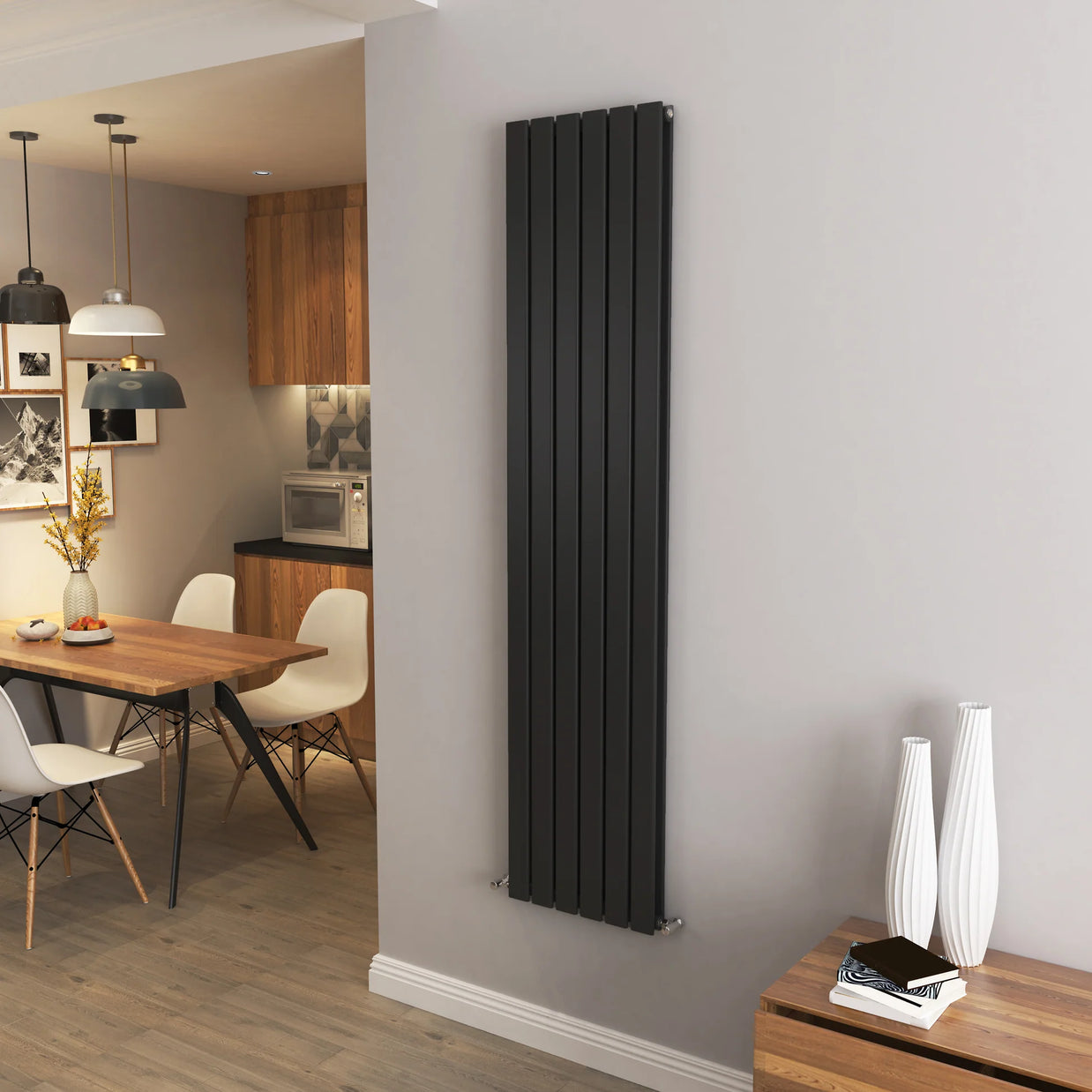 Flat Panel Vertical Central heating Radiator – Single or Double Panel | modern Designer Style | BS EN 442 Certified - Choice of Size