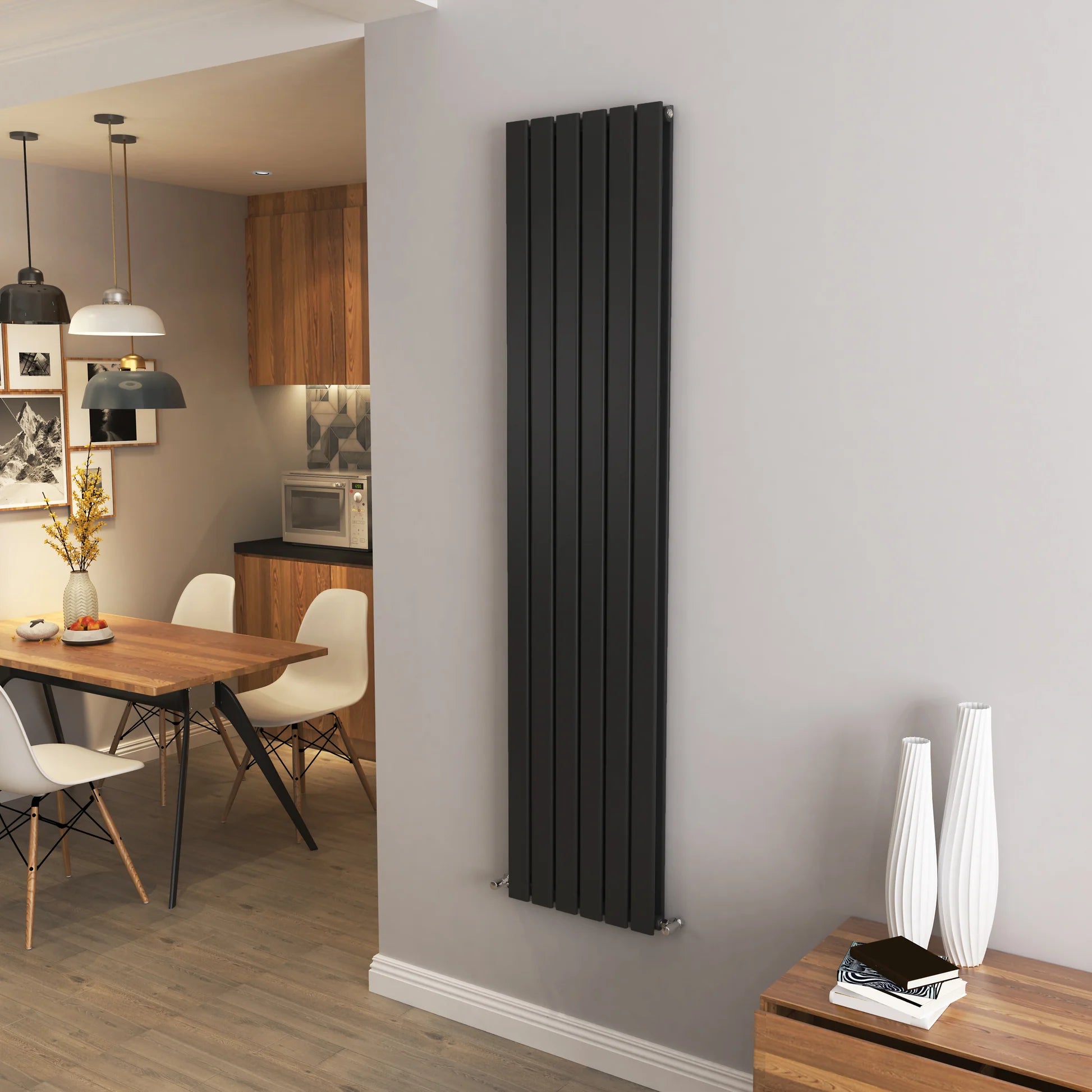 Flat Panel Vertical Central heating Radiator – Single or Double Panel | modern Designer Style | BS EN 442 Certified - Choice of Size