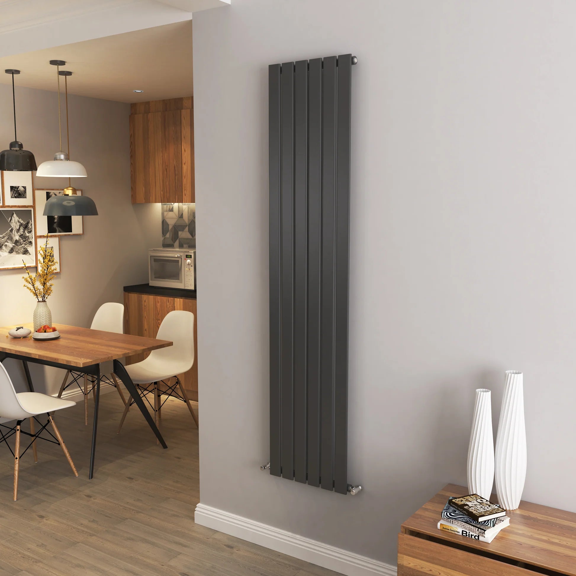 Flat Panel Vertical Central heating Radiator – Single or Double Panel | modern Designer Style | BS EN 442 Certified - Choice of Size