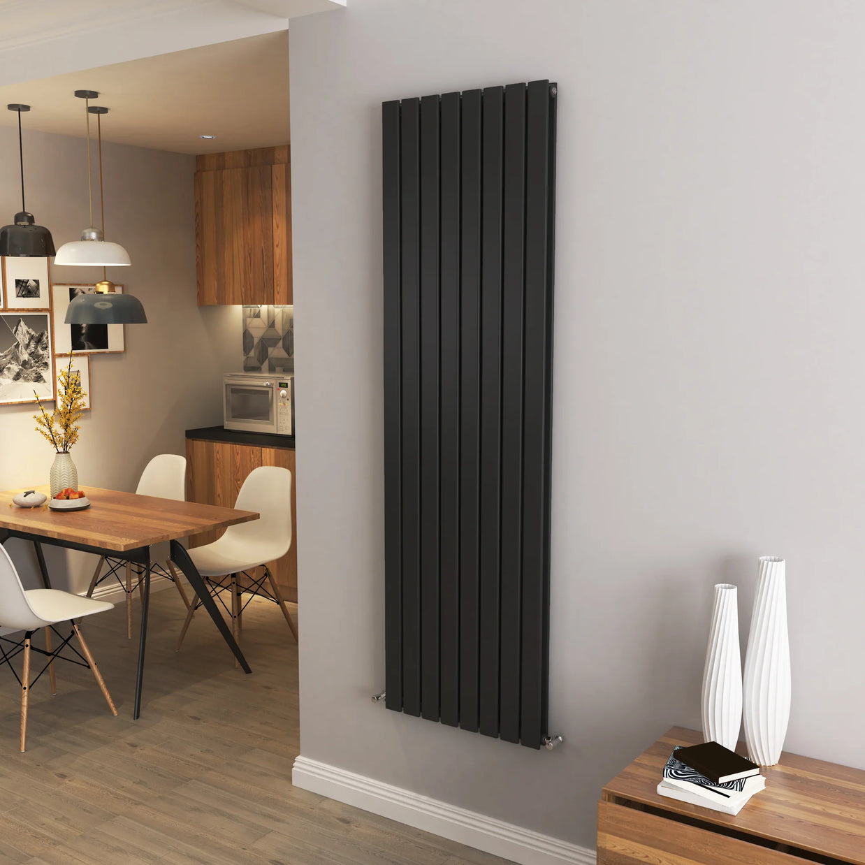 Flat Panel Vertical Central heating Radiator – Single or Double Panel | modern Designer Style | BS EN 442 Certified - Choice of Size