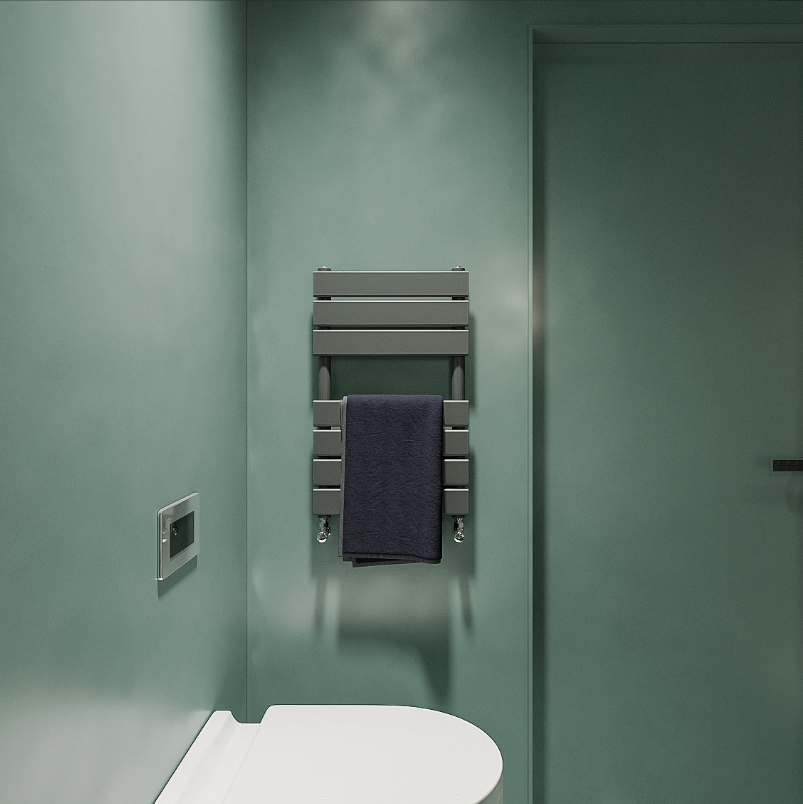 Flat Panel heated Towel Rail Radiator – Designer Finish | 1.6mm Steel | 25-Year Warranty | BS EN 442 - Choice of Size