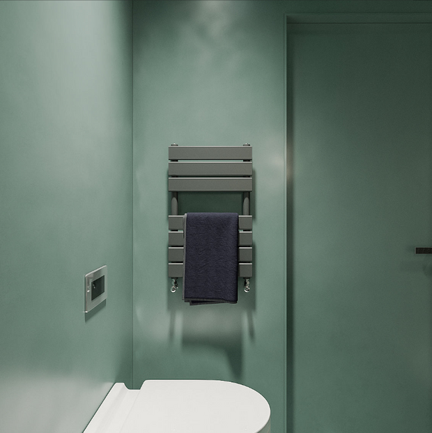 Flat Panel heated Towel Rail Radiator – Designer Finish | 1.6mm Steel | 25-Year Warranty | BS EN 442 - Choice of Size