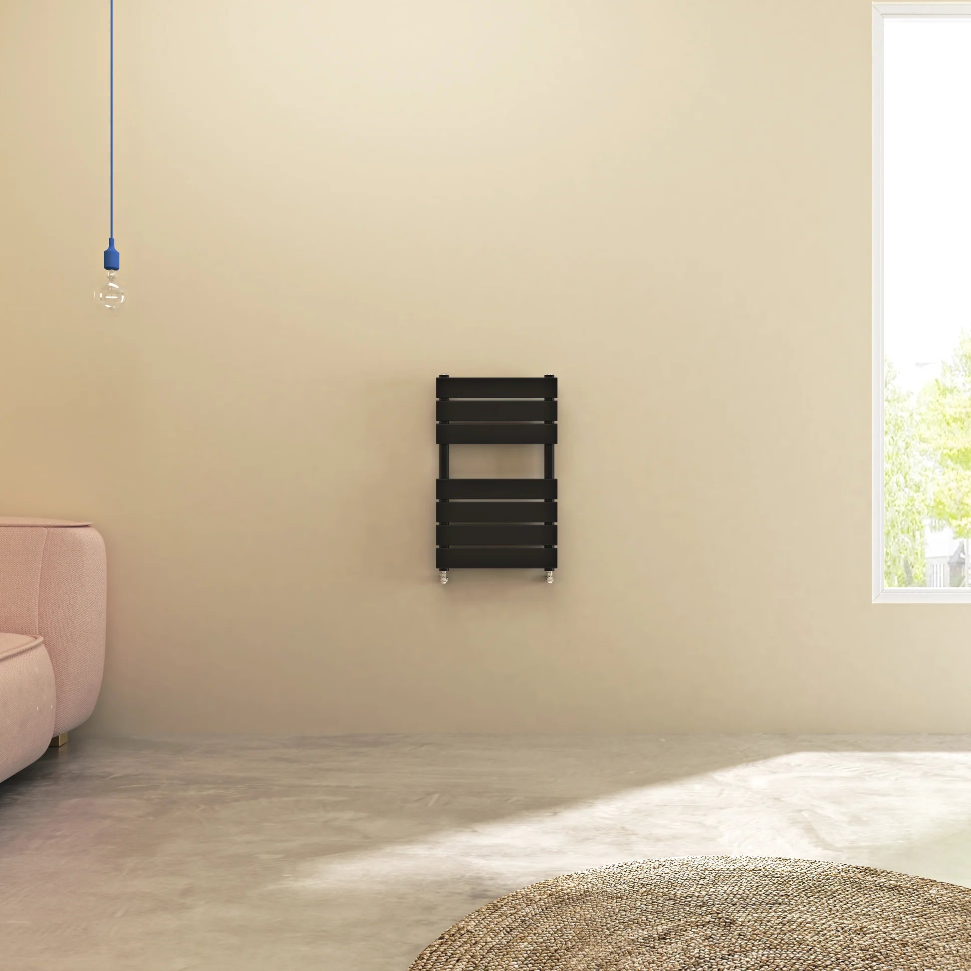 Flat Panel heated Towel Rail Radiator – Designer Finish | 1.6mm Steel | 25-Year Warranty | BS EN 442 - Choice of Size