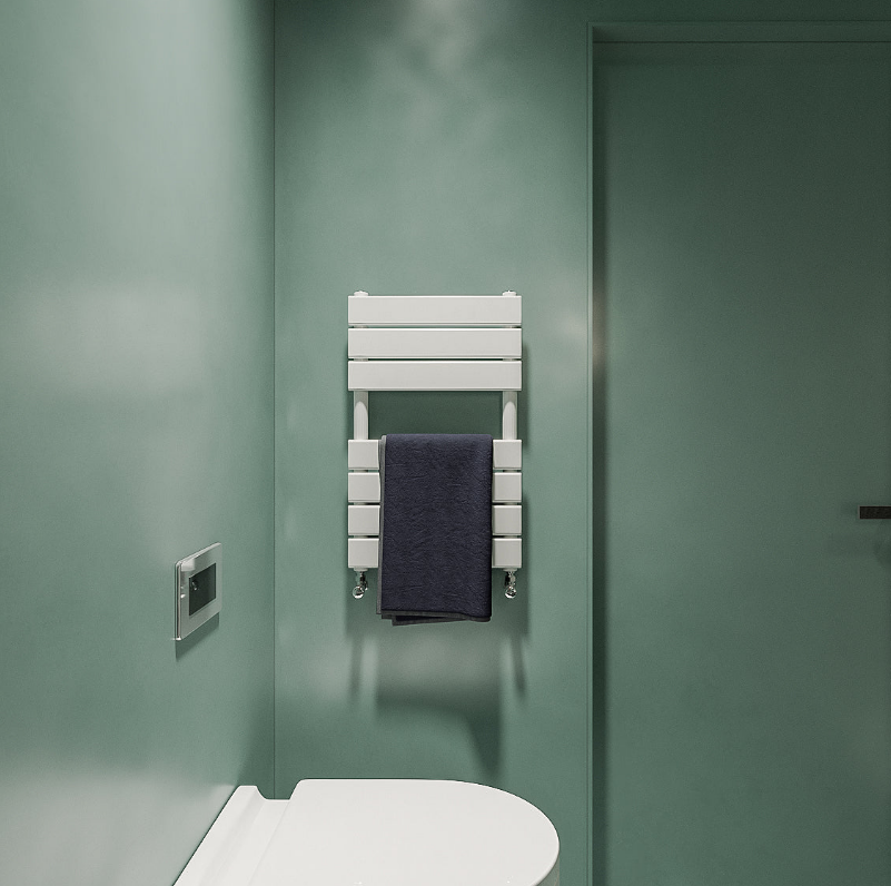 Flat Panel heated Towel Rail Radiator – Designer Finish | 1.6mm Steel | 25-Year Warranty | BS EN 442 - Choice of Size