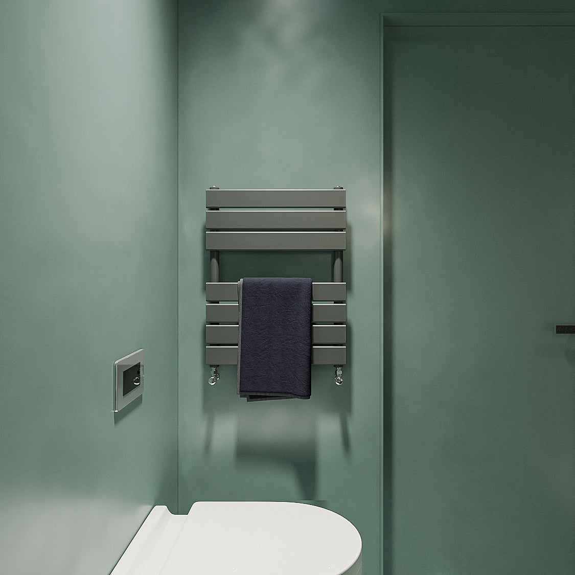 Flat Panel heated Towel Rail Radiator – Designer Finish | 1.6mm Steel | 25-Year Warranty | BS EN 442 - Choice of Size