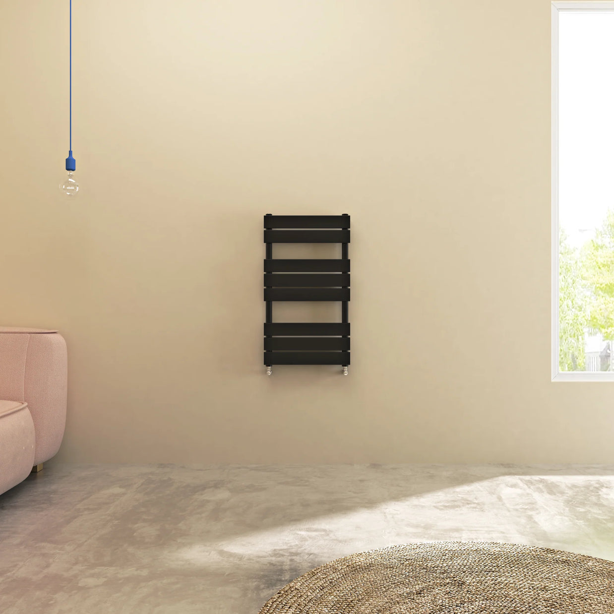 Flat Panel heated Towel Rail Radiator – Designer Finish | 1.6mm Steel | 25-Year Warranty | BS EN 442 - Choice of Size