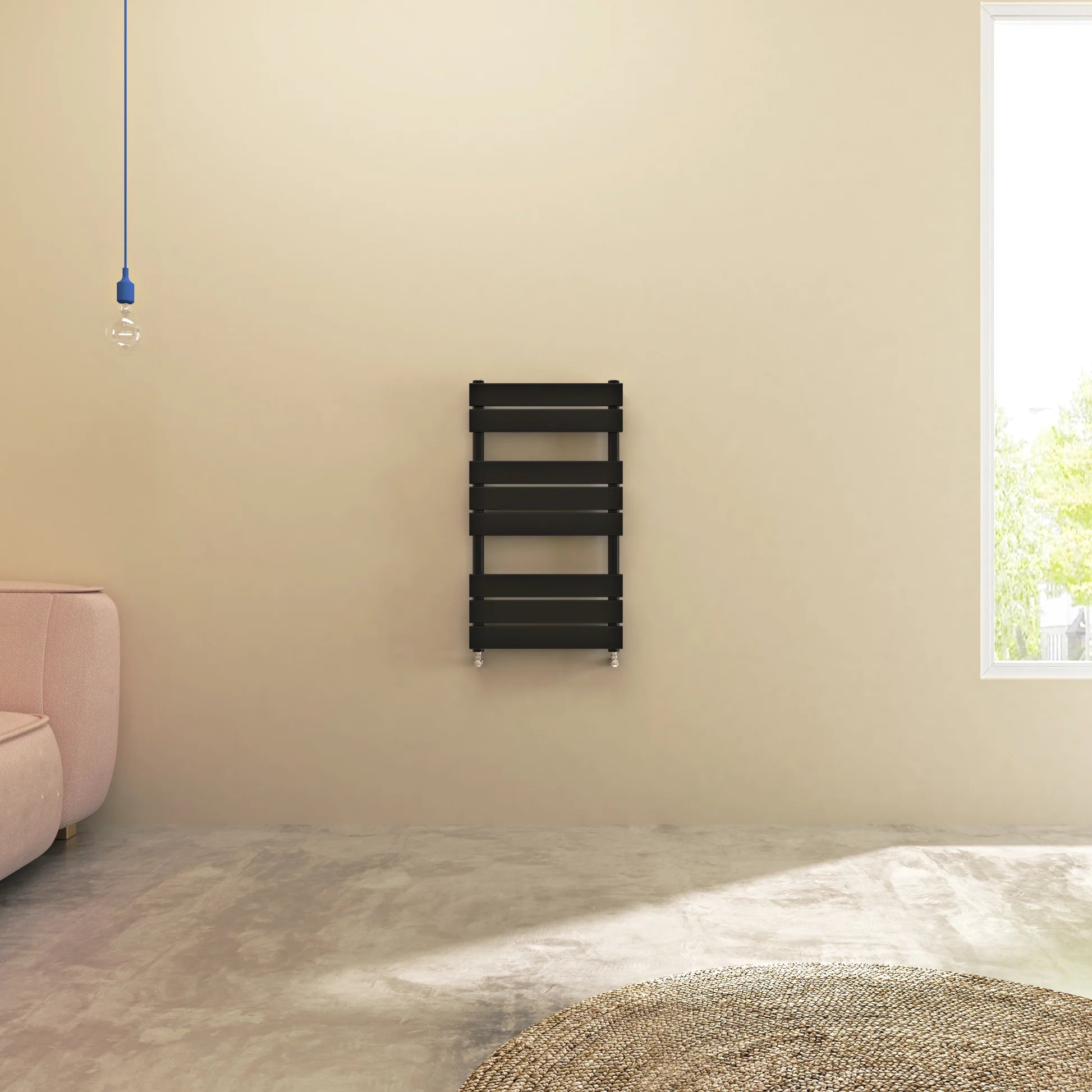 Flat Panel heated Towel Rail Radiator – Designer Finish | 1.6mm Steel | 25-Year Warranty | BS EN 442 - Choice of Size