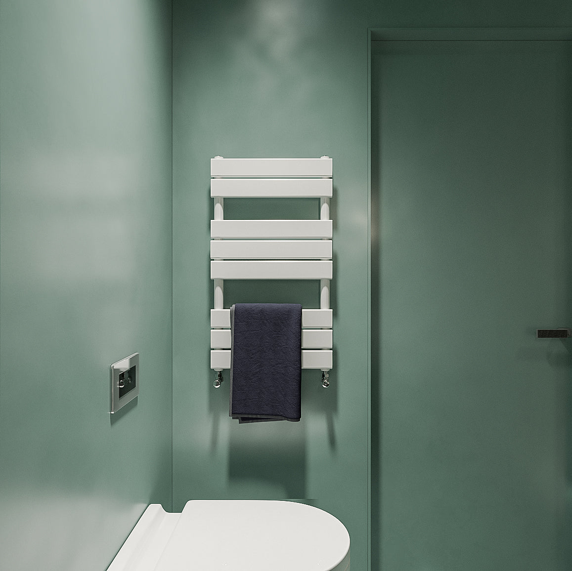 Flat Panel heated Towel Rail Radiator – Designer Finish | 1.6mm Steel | 25-Year Warranty | BS EN 442 - Choice of Size