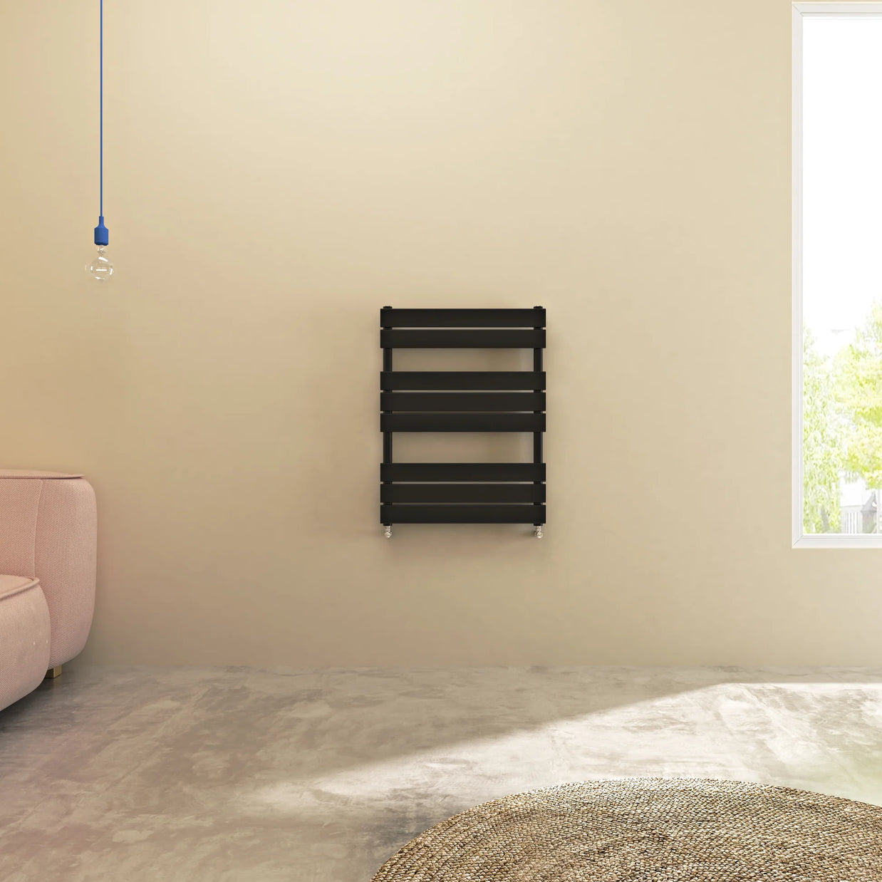 Flat Panel heated Towel Rail Radiator – Designer Finish | 1.6mm Steel | 25-Year Warranty | BS EN 442 - Choice of Size