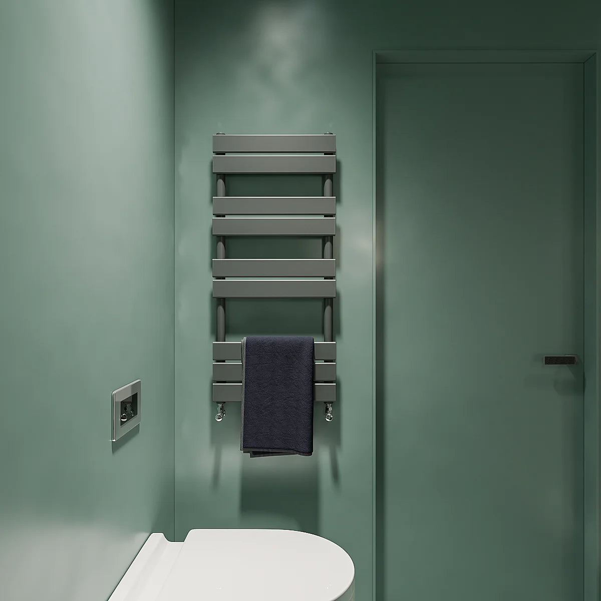 Flat Panel heated Towel Rail Radiator – Designer Finish | 1.6mm Steel | 25-Year Warranty | BS EN 442 - Choice of Size