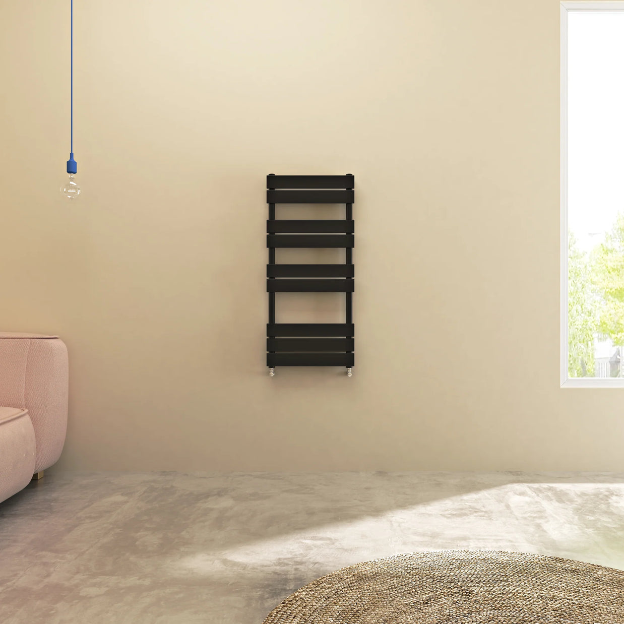 Flat Panel heated Towel Rail Radiator – Designer Finish | 1.6mm Steel | 25-Year Warranty | BS EN 442 - Choice of Size