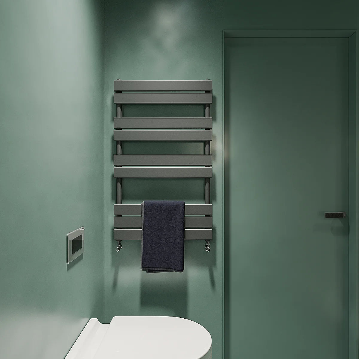 Flat Panel heated Towel Rail Radiator – Designer Finish | 1.6mm Steel | 25-Year Warranty | BS EN 442 - Choice of Size