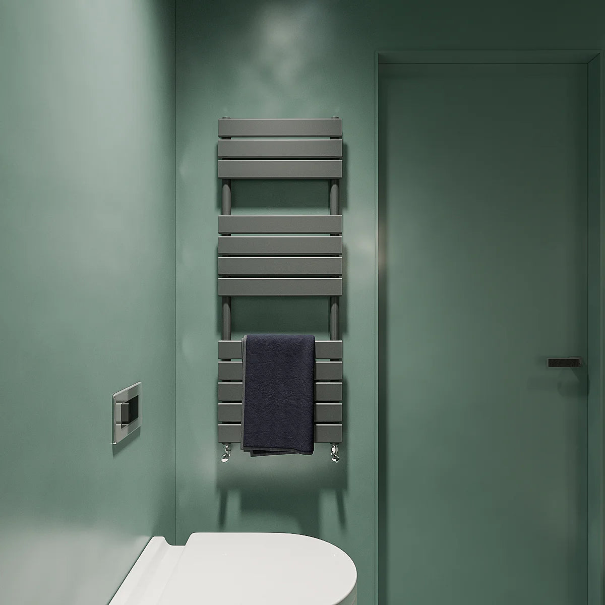 Flat Panel heated Towel Rail Radiator – Designer Finish | 1.6mm Steel | 25-Year Warranty | BS EN 442 - Choice of Size