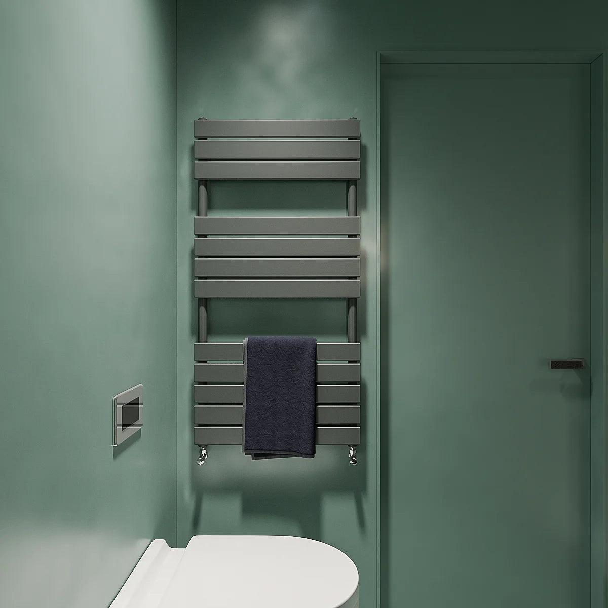 Flat Panel heated Towel Rail Radiator – Designer Finish | 1.6mm Steel | 25-Year Warranty | BS EN 442 - Choice of Size