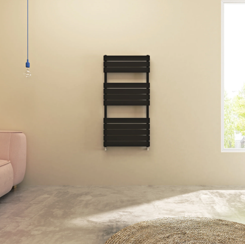 Flat Panel heated Towel Rail Radiator – Designer Finish | 1.6mm Steel | 25-Year Warranty | BS EN 442 - Choice of Size