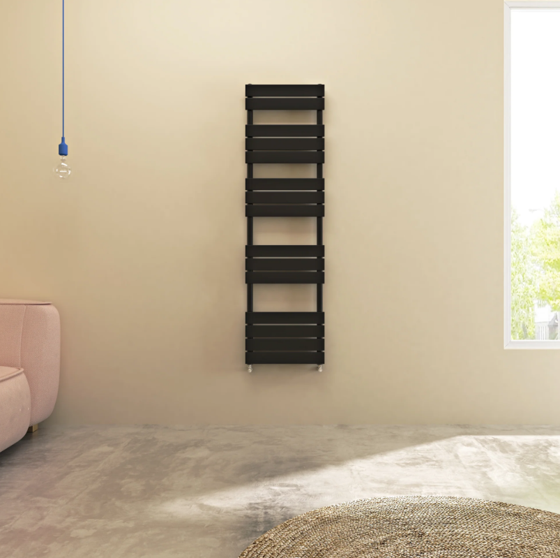 Flat Panel heated Towel Rail Radiator – Designer Finish | 1.6mm Steel | 25-Year Warranty | BS EN 442 - Choice of Size