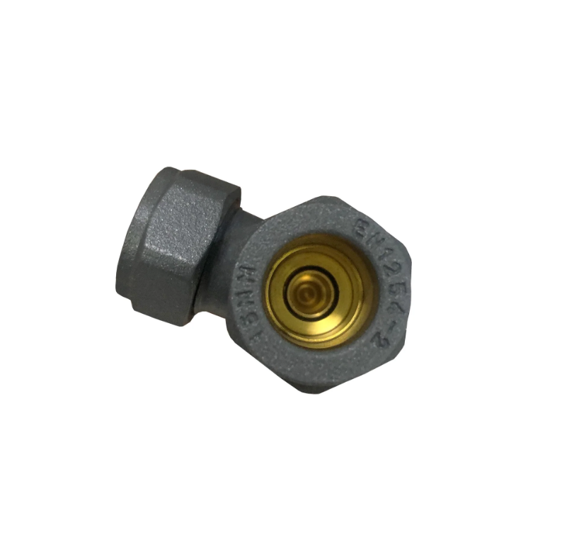 Valves - Angled Radiator Valves – 15mm BSP |  Manual Control | Brass Construction | Pair | Chrome / Anthracite