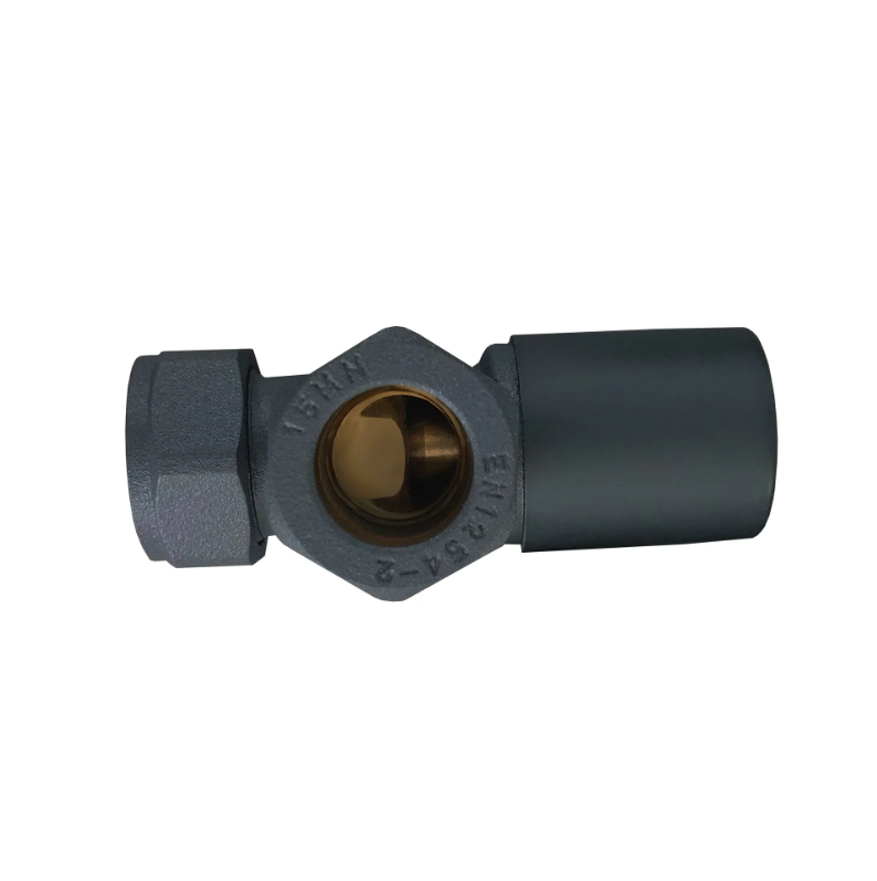 Valves - Angled Radiator Valves – 15mm BSP |  Manual Control | Brass Construction | Pair | Chrome / Anthracite
