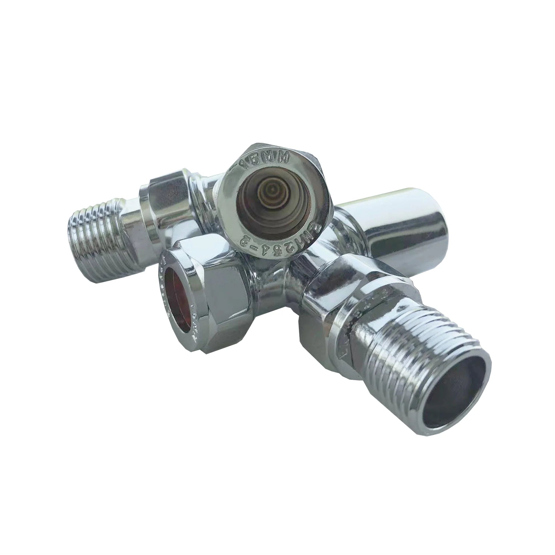 Valves - Angled Radiator Valves – 15mm BSP |  Manual Control | Brass Construction | Pair | Chrome / Anthracite