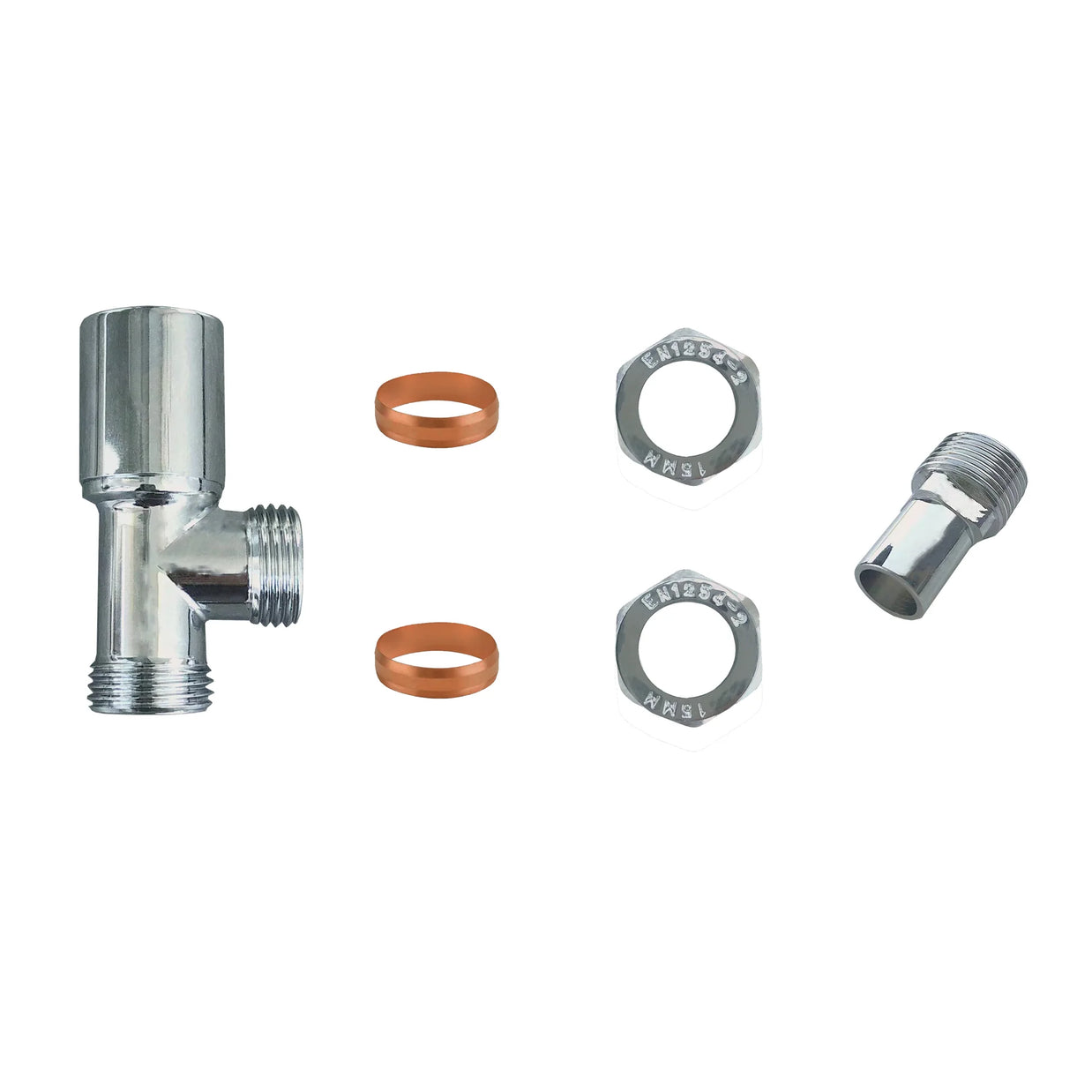 Valves - Angled Radiator Valves – 15mm BSP |  Manual Control | Brass Construction | Pair | Chrome / Anthracite