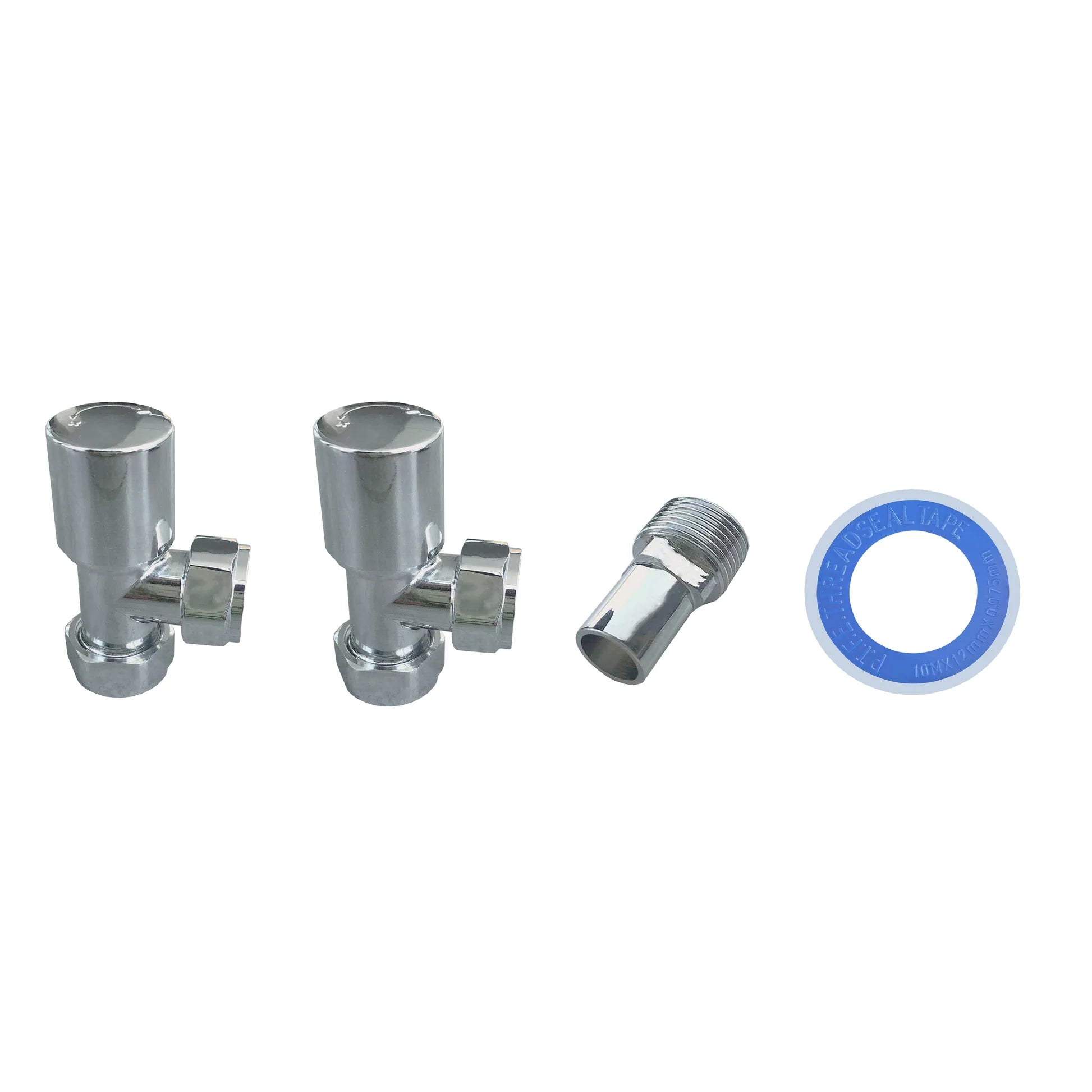 Valves - Angled Radiator Valves – 15mm BSP |  Manual Control | Brass Construction | Pair | Chrome / Anthracite
