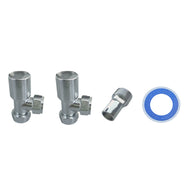 Valves - Angled Radiator Valves – 15mm BSP |  Manual Control | Brass Construction | Pair | Chrome / Anthracite