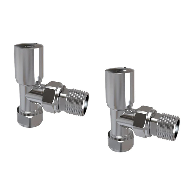 Valves - Angled Radiator Valves – 15mm BSP |  Manual Control | Brass Construction | Pair