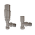 Thermostatic Angled Radiator Valves – 15mm BSP | modern TRV & Lockshield Set