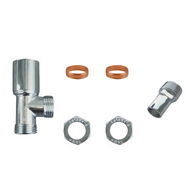 Thermostatic Angled Radiator Valves – 15mm BSP | modern TRV & Lockshield Set