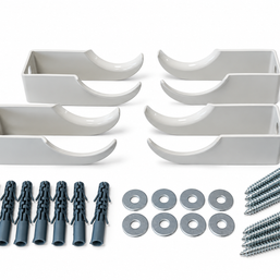Dual Arm Traditional Double Column Radiator Wall Brackets – Set of 4 - White, Black & Anthracite | Fixing Kit Included