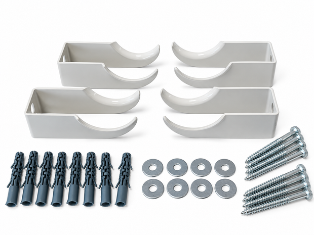 Dual Arm Traditional Triple Column Radiator Brackets with Free Fixing Kit - set of 4 - White, Black and Anthracite