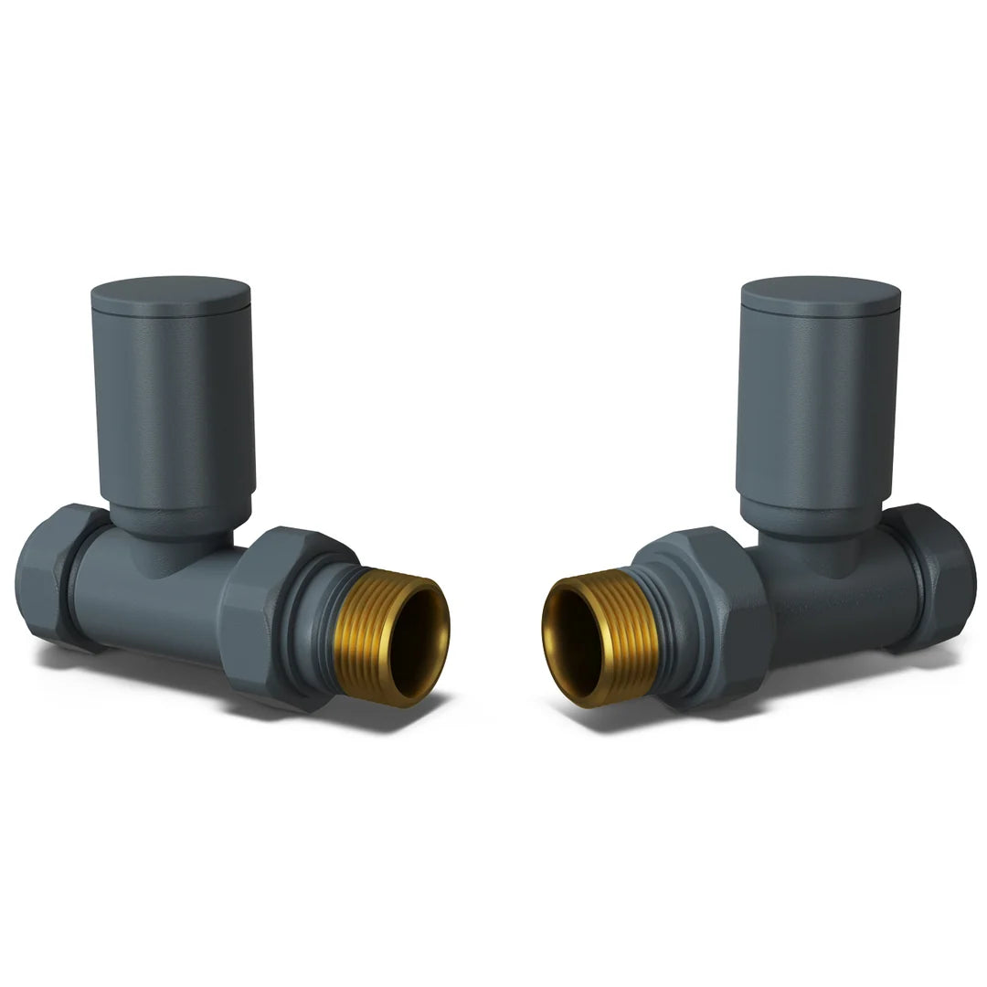 Round Straight Radiator Valves 15mm – 4 Colours