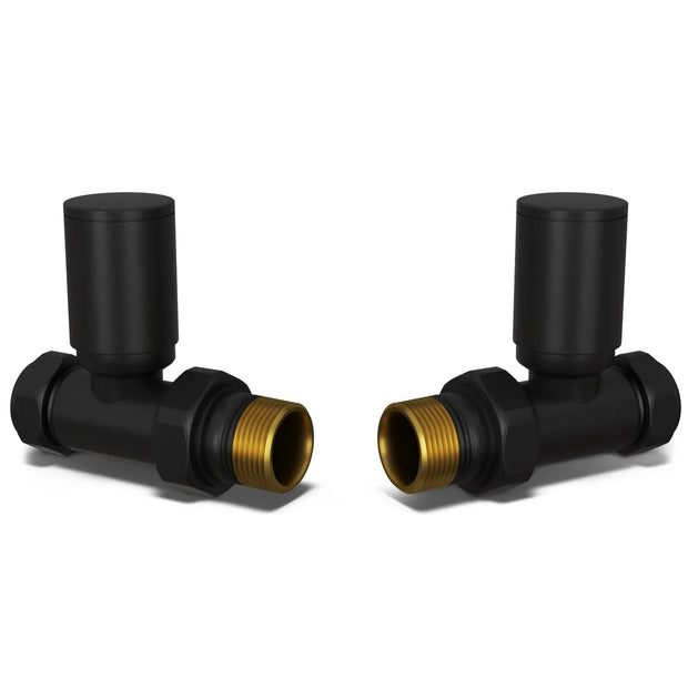 Round Straight Radiator Valves 15mm – 4 Colours