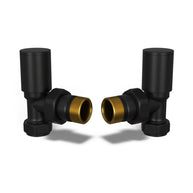 Round Angled Radiator Valves 15mm – Manual Valve Pair | 4 Colours