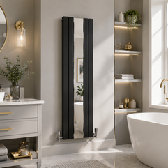 Flat Panel / Oval Panel Mirror Radiator – White / Anthracite 1800mm Multiple Sizes