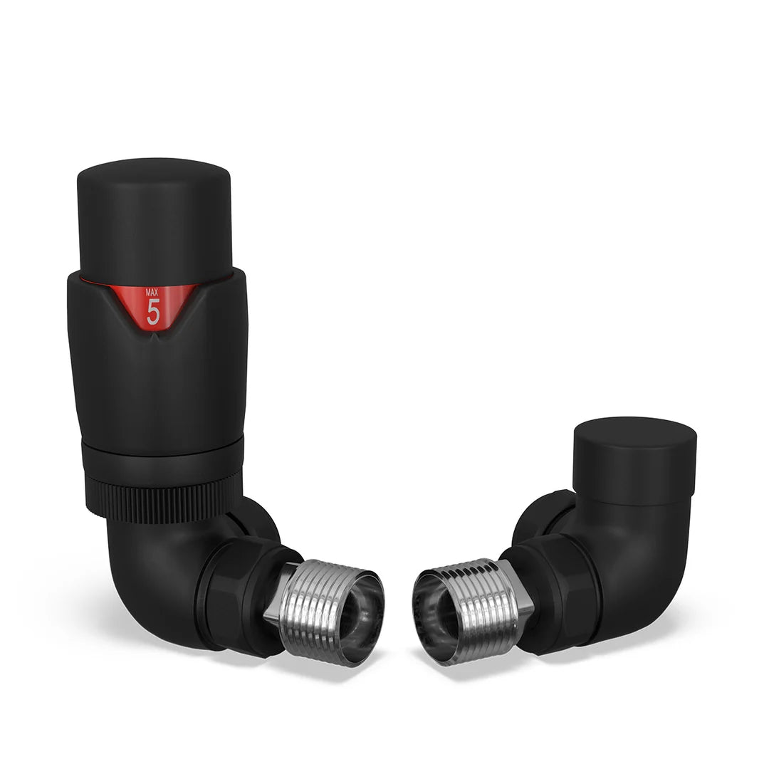 Corner Thermostatic Radiator Valves – 15mm TRV & Lockshield Set