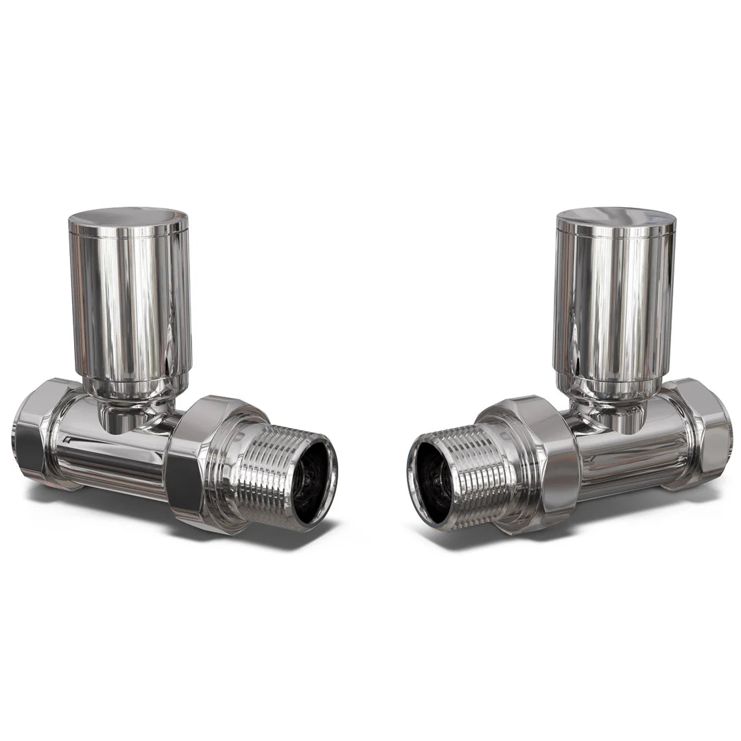 Round Straight Radiator Valves 15mm – 4 Colours