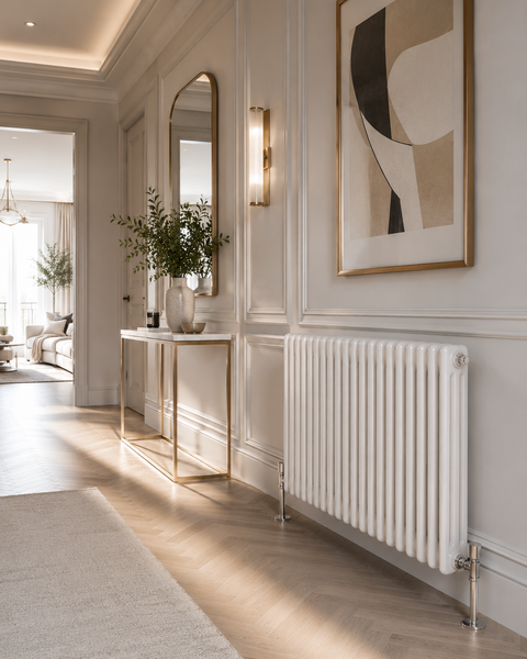 Horizontal Triple Column Radiator | 1.5mm Steel | BS EN 442 Certified - White / Anthracite / Black 300mm 600mm height Choice of Size