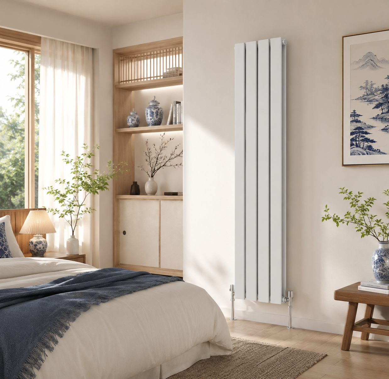 Flat Panel Vertical Central heating Radiator – Single or Double Panel | modern Designer Style | BS EN 442 Certified - White/ Anthracite/ Black 1600mm 1800mm Choice of Size