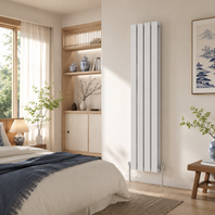 Flat Panel Vertical Central heating Radiator – Single or Double Panel | modern Designer Style | BS EN 442 Certified - White/ Anthracite/ Black 1600mm 1800mm Choice of Size