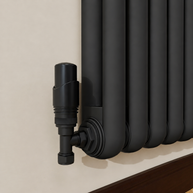 Horizontal Round Tube Cast Iron Radiator - White / Anthracite 600mm