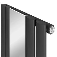 Black cylindrical radiator on a white background