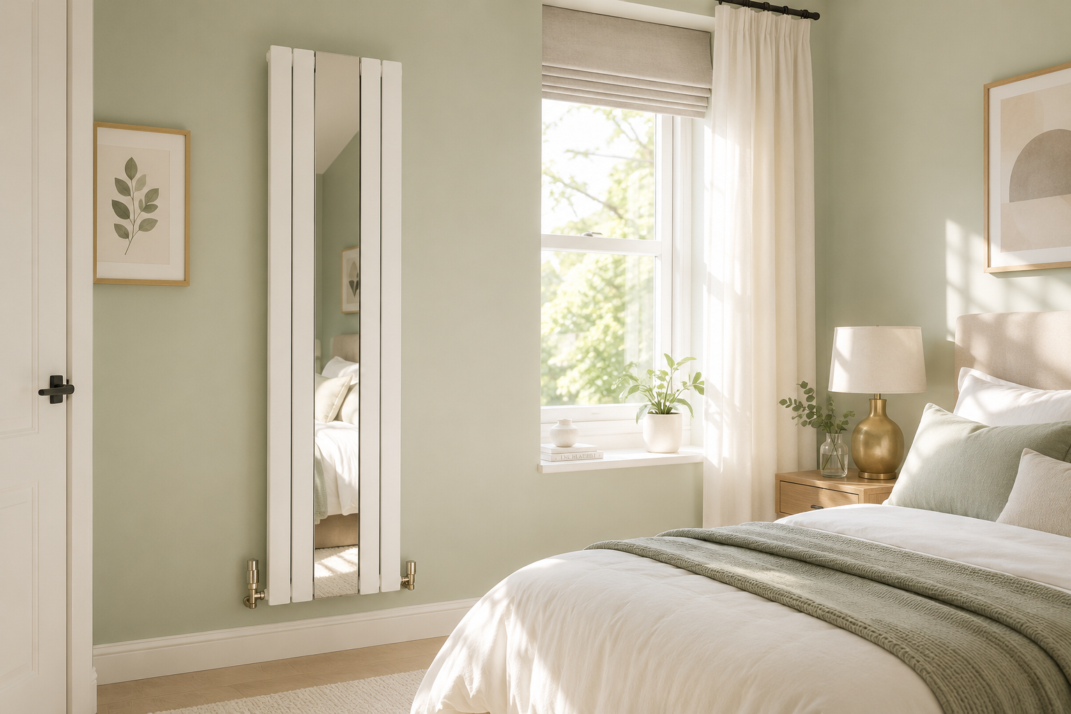 Flat Panel / Oval Panel Mirror Radiator – White / Anthracite 1800mm Multiple Sizes