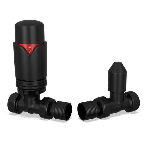 Straight Thermostatic Radiator Valves – 15mm TRV & Lockshield Set