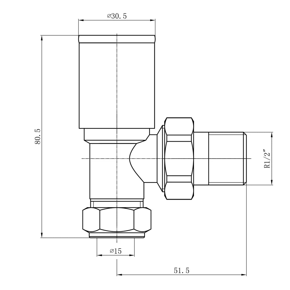 Round Angled Radiator Valves 15mm – Manual Valve Pair | 4 Colours