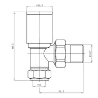 Round Angled Radiator Valves 15mm – Manual Valve Pair | 4 Colours