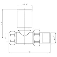 Round Straight Radiator Valves 15mm – 4 Colours