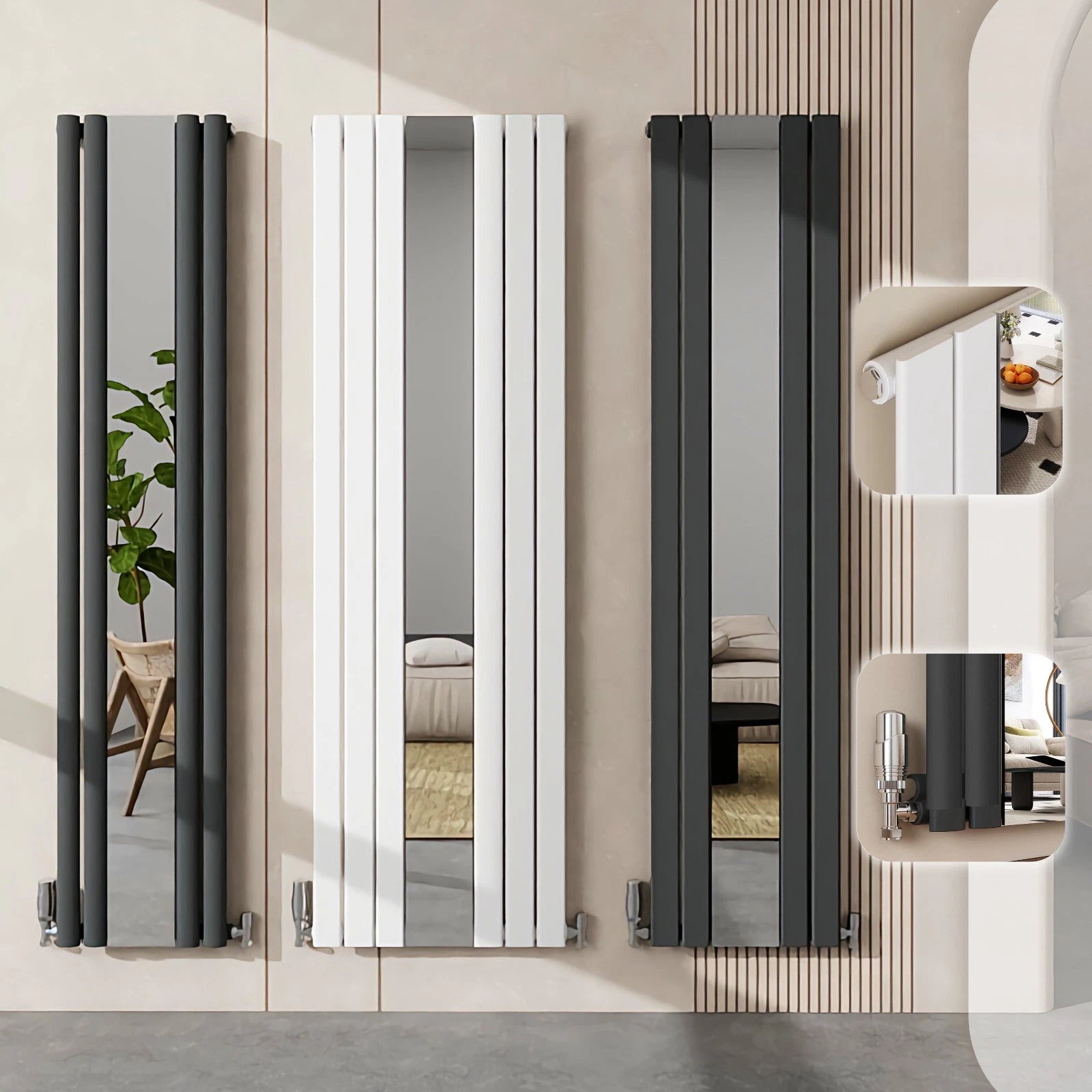 Flat Panel / Oval Panel Mirror Radiator – Multiple Sizes & Colours